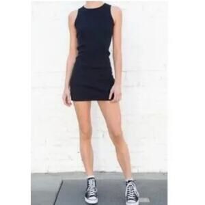 Brandy Melville Women's 100% black ribbed tank dress